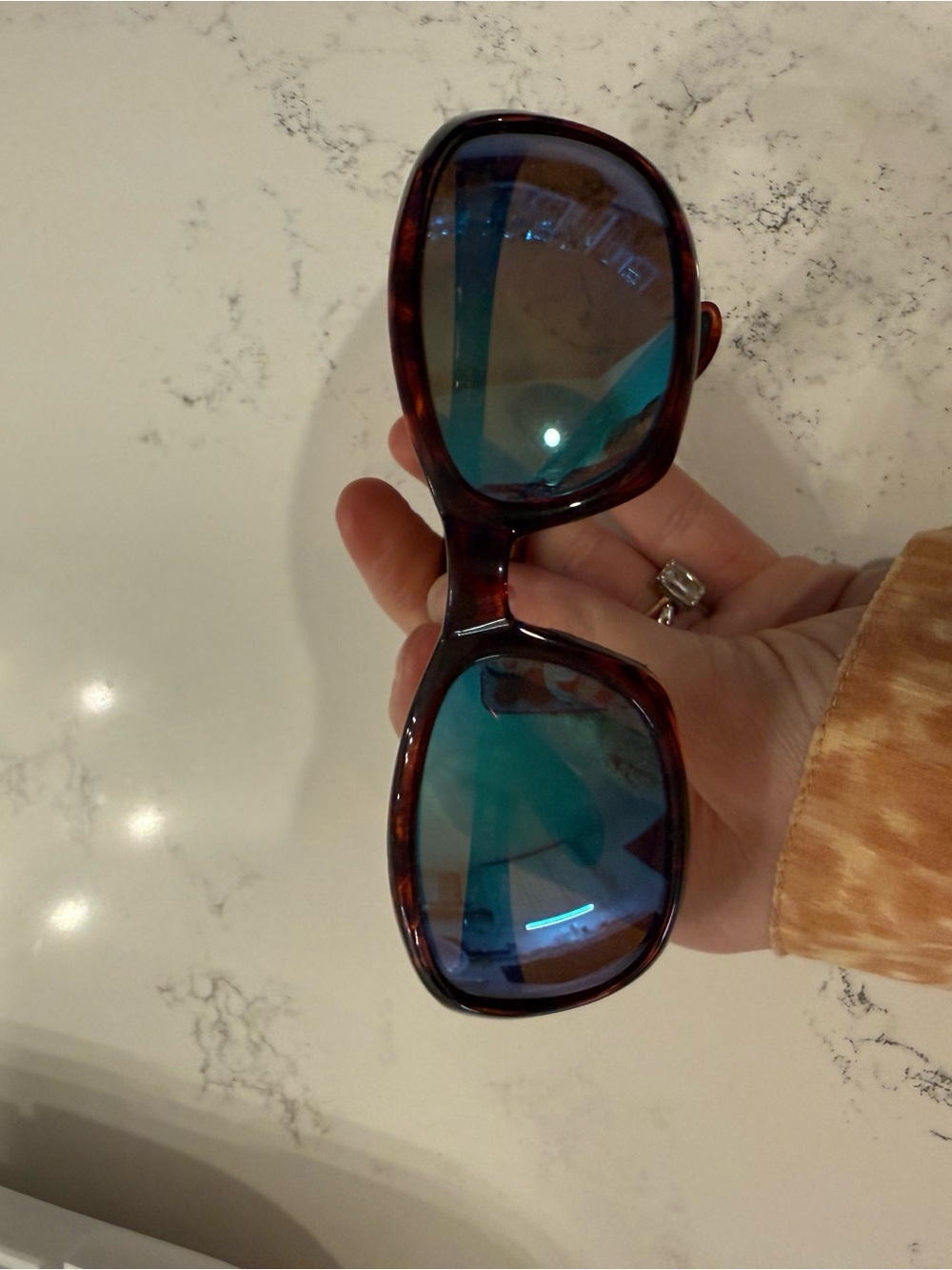 Costa Harpoon Tortoiseshell Sunglasses with Blue Mirrored Lenses